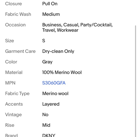 DKNY Women's Ruched Pencil 100% Merino Wool Skirt (Gray, Small) - Picture 8 of 8